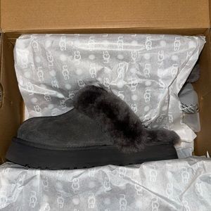Gray Platform UGG slippers